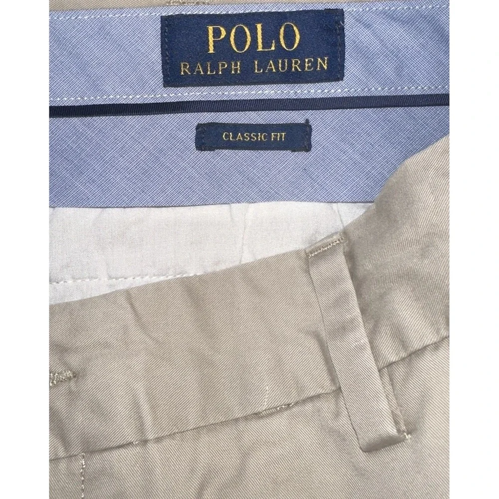 Polo Ralph Lauren Classic Fit Khaki Chino Shorts‎ Size 36 9
